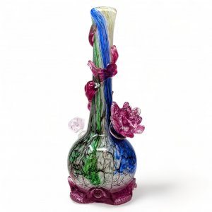 High Point Glass - 14" Rosy Blush BloomVine Water Pipe - [MAHE-1423]